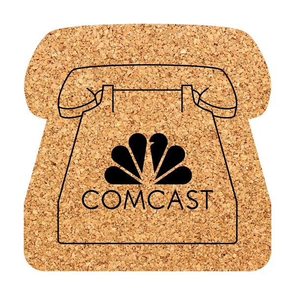 Natural color option for Pcc103 Phone Shaped Cork Coasters