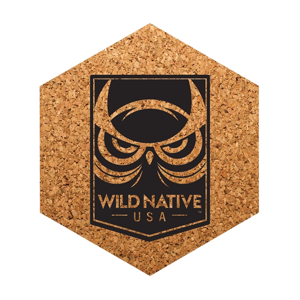 Natural color option for Pcc115 Hexagon Cork Coaster