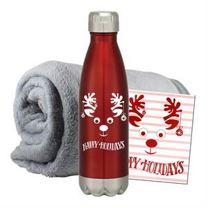 Photo of Coral Fleece Blanket Bottle Combo Set