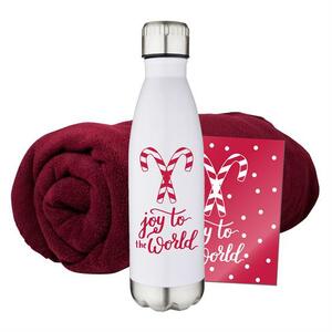 Photo of Fleece Blanket Bottle Combo Set