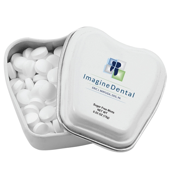 White color option for Tooth Shaped Mint Tin