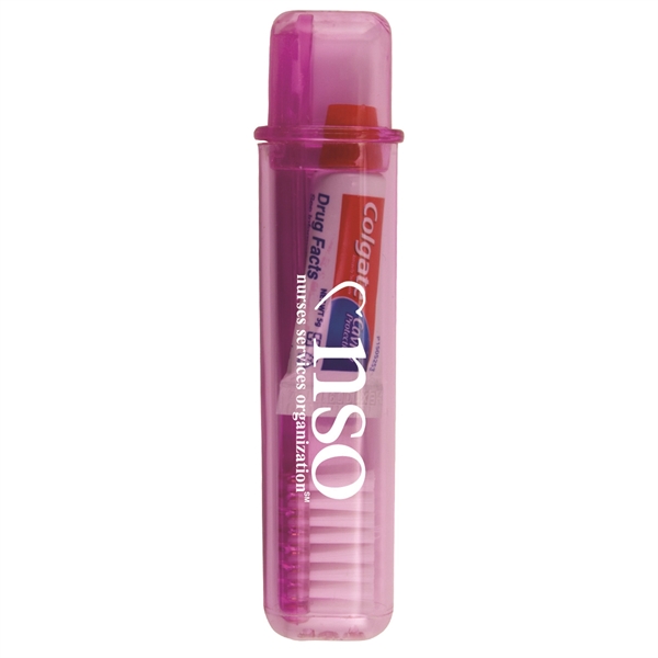 Translucent Pink color option for Tek Booklet 2 With Travel Toothbrush
