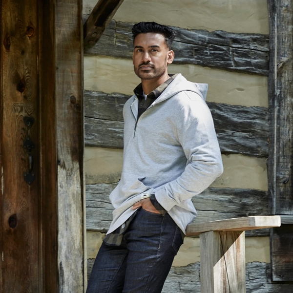 Grey Mix (931) color option for Roots73 Canmore Eco Quarter Zip Hoodie   Unisex