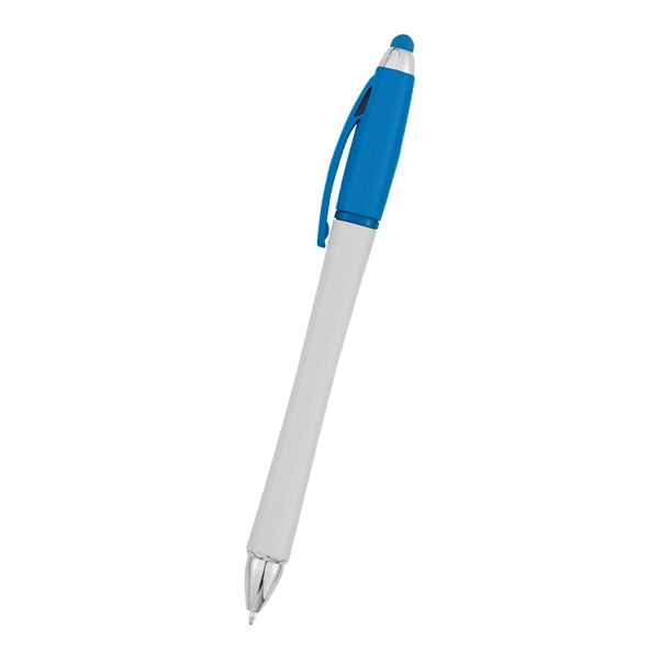 White With Blue color option for Harmony Stylus Pen With Highlighter