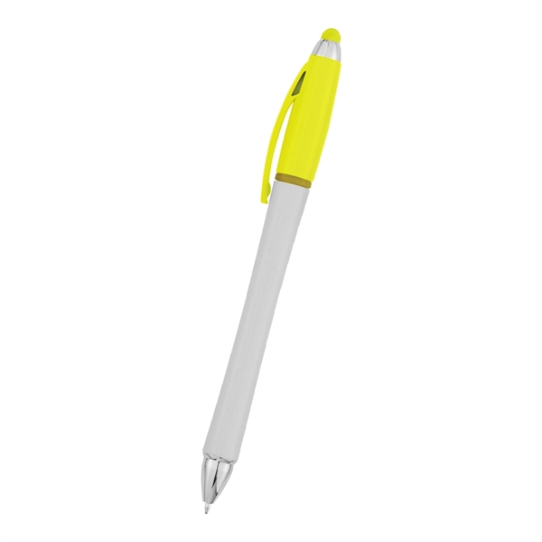 White With Yellow color option for Harmony Stylus Pen With Highlighter