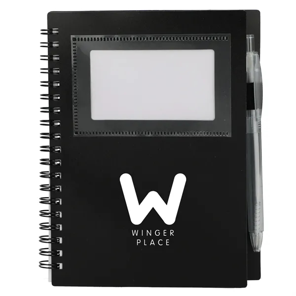 Black (Bk) color option for 5" X 7" Fsc® Recycled Star Spiral Notebook With Pen