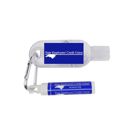Main photo of 1 Oz Tottle Antibacterial Hand Sanitizer With Carabiner + Clip Balm
