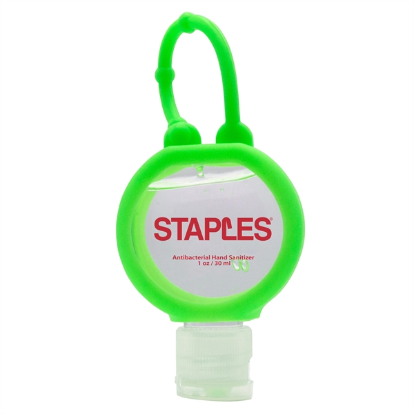 Lime color option for 1 Oz Travel Round Sanitizer With Adjustable Silicone Strap