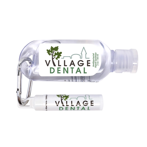 Main photo of 2 Oz Tottle Antibacterial Hand Sanitizer With Carabiner + Clip Balm