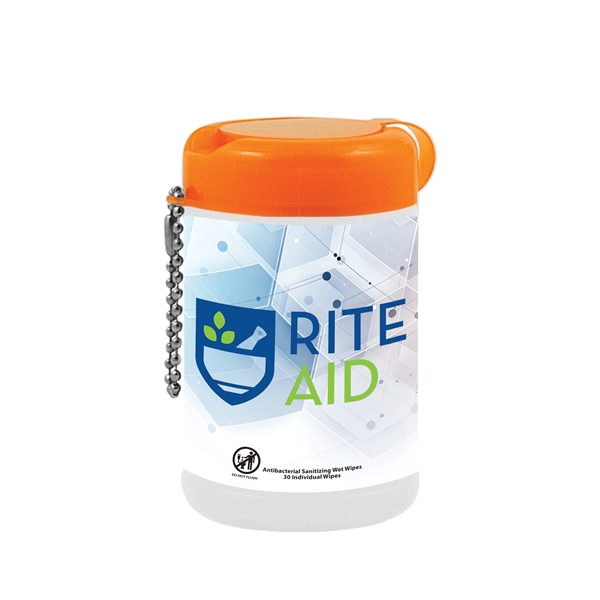 Orange color option for Tek Wipes Antibacterial Wet Wipes 30 Individual Wipes