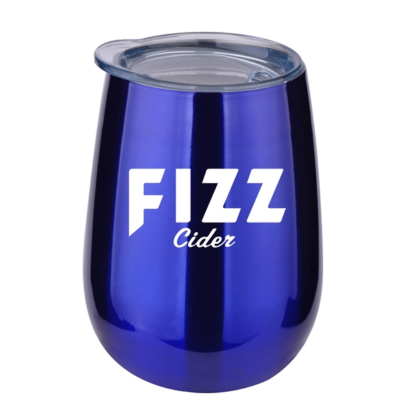 Metallic Blue color option for 10 Oz Stainless Steel Stemless Wine Glass