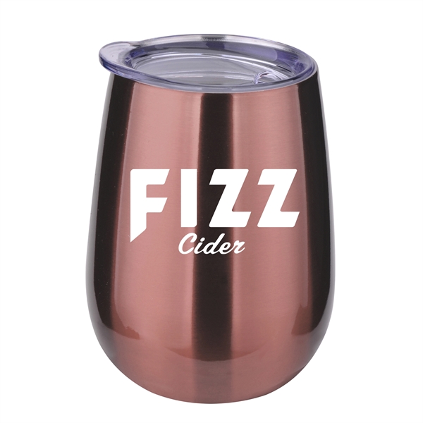 Metallic Rose Gold color option for 10 Oz Stainless Steel Stemless Wine Glass