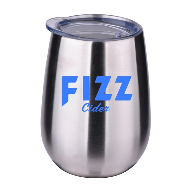 Metallic Silver color option for 10 Oz Stainless Steel Stemless Wine Glass