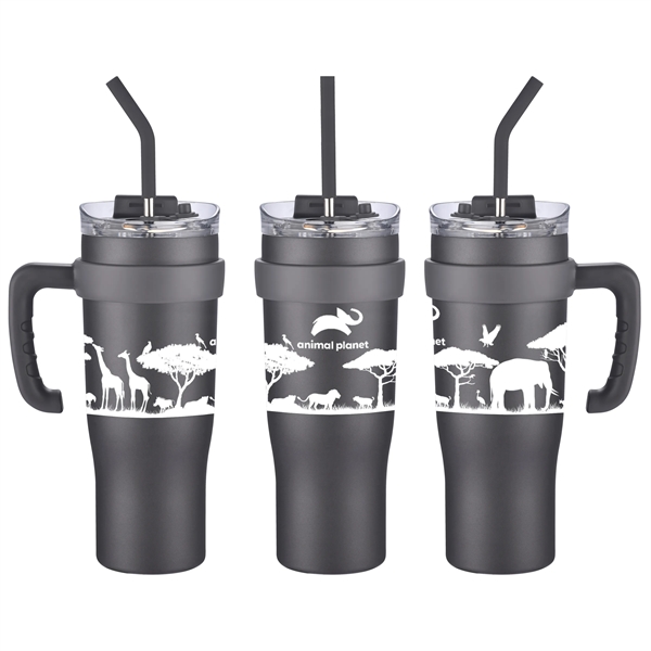 Gray color option for 40 Oz Travel Mug With Straw And Removable Handle