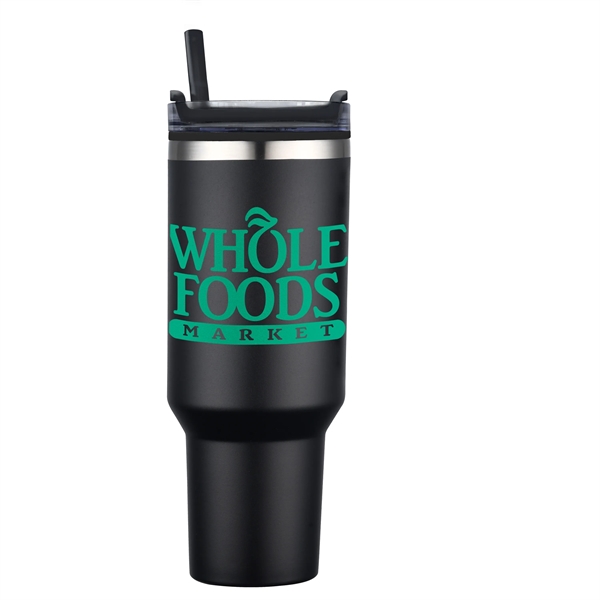 Black color option for 40 Oz Pp Lined Double Wall Tumbler With Handle & Straw