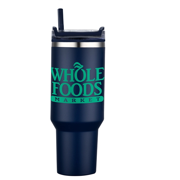 Navy Blue color option for 40 Oz Pp Lined Double Wall Tumbler With Handle & Straw