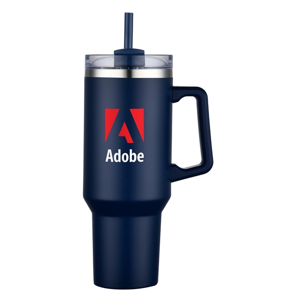 Navy Blue color option for 40 Oz Double Wall Tumbler With Handle And Straw