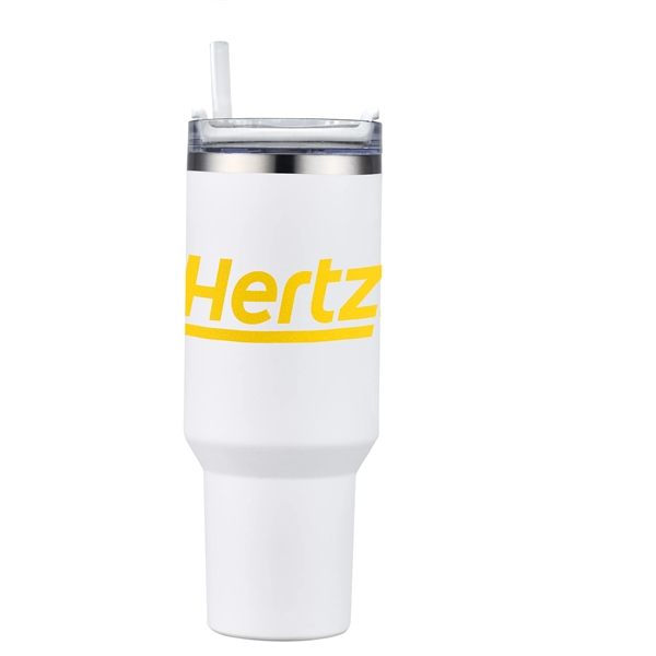 White color option for 40 Oz Double Wall Tumbler With Handle And Straw
