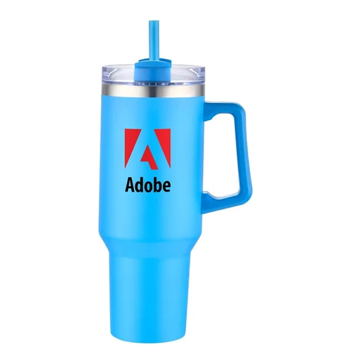 Photo of 40 Oz Double Wall Tumbler With Handle And Straw