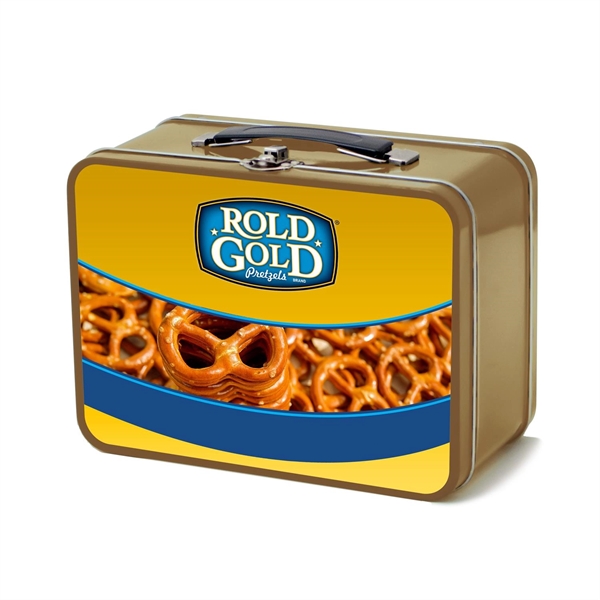 Gold color option for Retro Lunchbox + Double 10oz Stemless Wood Tone Wine Glass In Vacuum Formed Insert