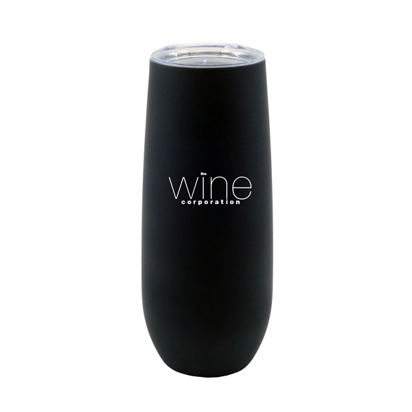 Black color option for Retro Lunch Box Kit With 14 Oz Stainless Steel Champagne Flute With A Rubberized Finish