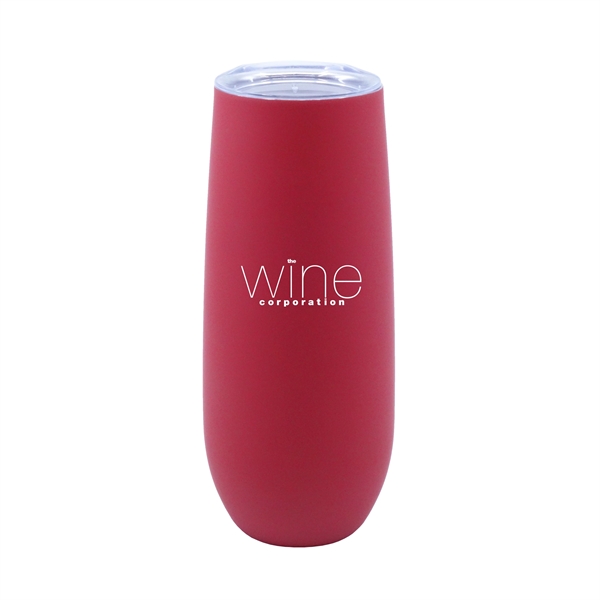Red color option for Retro Lunch Box Kit With 14 Oz Stainless Steel Champagne Flute With A Rubberized Finish