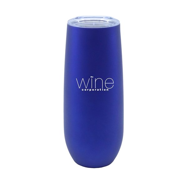 Royal Blue color option for Retro Lunch Box Kit With 14 Oz Stainless Steel Champagne Flute With A Rubberized Finish
