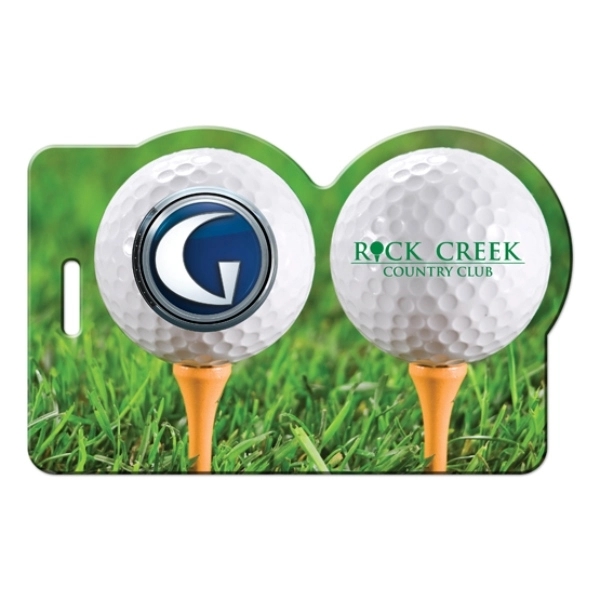 White color option for Golf Balls Luggage Tag