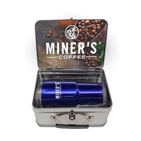Multi color color option for Retro Lunchbox + Contoured 20oz Stainless Steel Tumbler In Vacuum Formed Insert