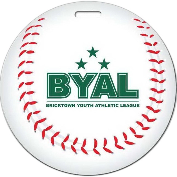 White color option for Baseball Shaped Luggage Tag