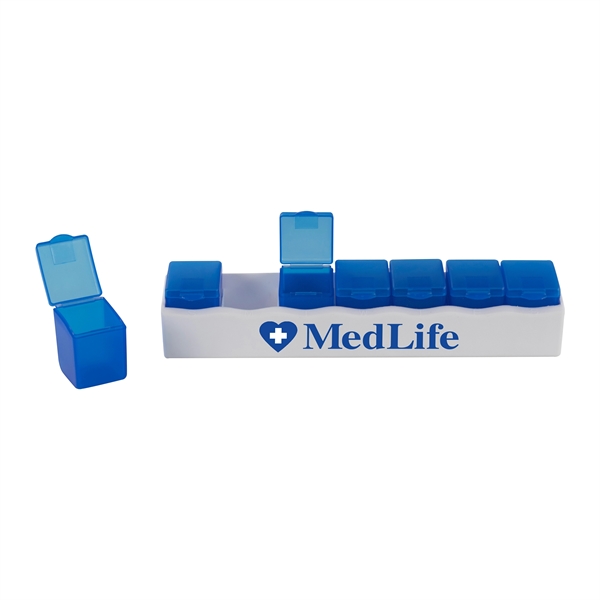 Translucent Blue-White color option for Portable Individual Pill Box