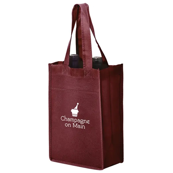 Burgundy color option for Wine Tote   2 Bottle Bag   Screen Print