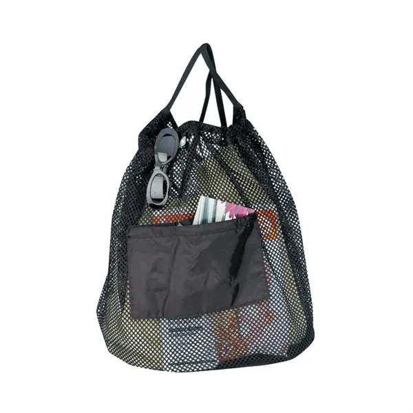 Black color option for Nylon Drawstring Mesh Tote Bag