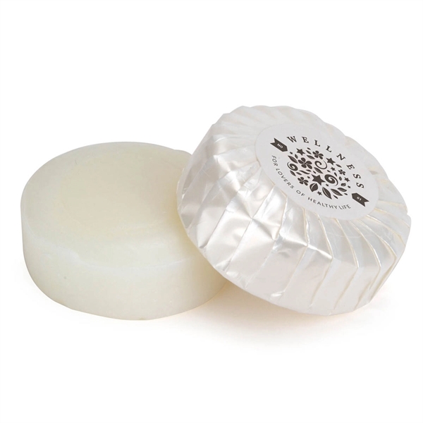 White color option for Plastic Wrapped Round Soap