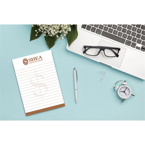 White color option for Post It® Custom Printed Notepad   4" X 6"