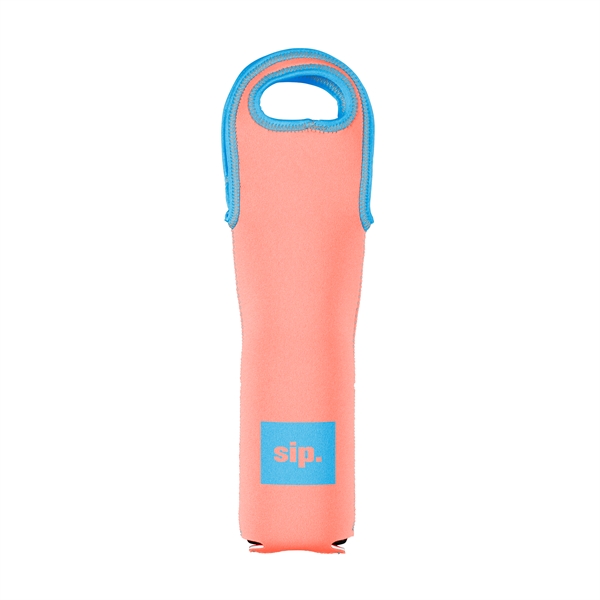 Coral Pms 1777 color option for Wine Tote Single