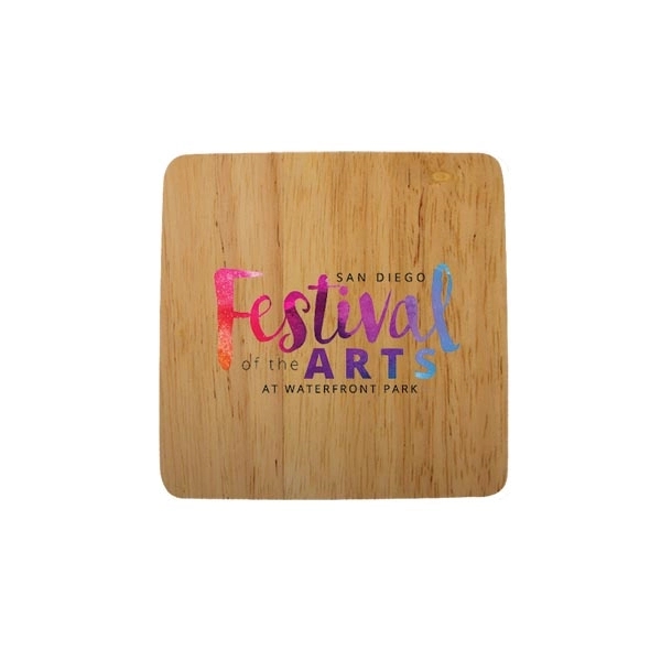 Natural Bamboo color option for Square Bamboo Coaster