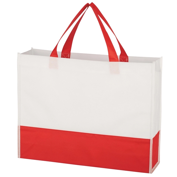 White With Red color option for Non Woven Prism Tote Bag