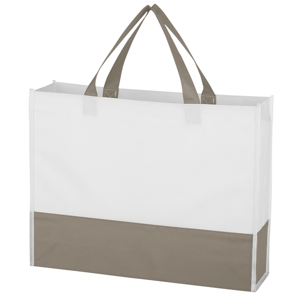 White/Gray color option for Non Woven Prism Tote Bag