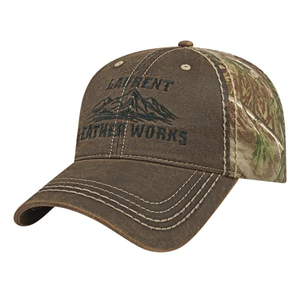 Photo of Faux Leathered Poly/Cotton Camo Cap
