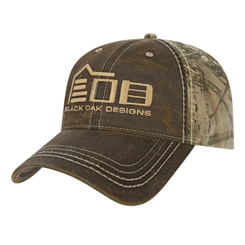 Main photo of Faux Leathered Poly/Cotton Camo Cap