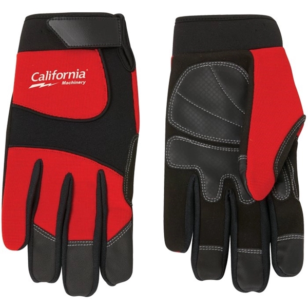 Red color option for Synthetic Leather Palm Mechanic Style Glove