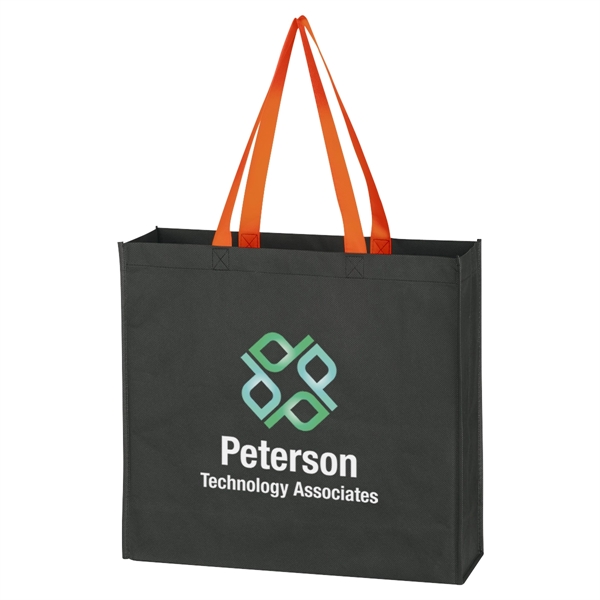 Black With Orange color option for Non Woven Tote Bag