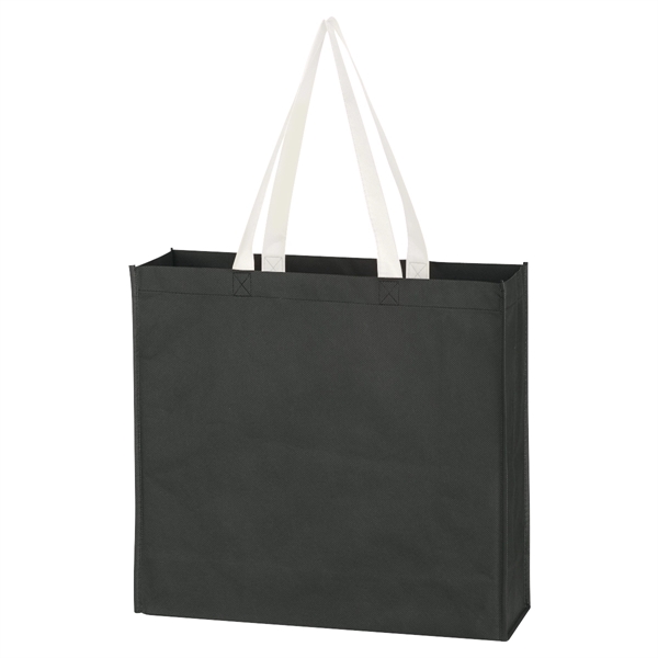 Black With White color option for Non Woven Tote Bag