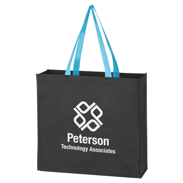 Recycled Black/Light Blue color option for Non Woven Tote Bag