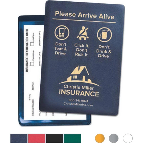 Main photo of Vinyl Insurance Card Holder   "Arrive Alive"