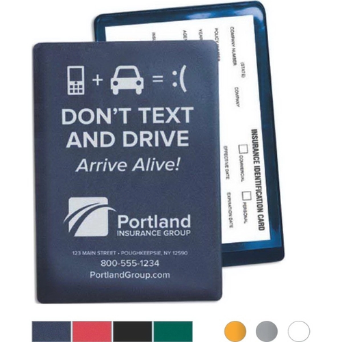 Main photo of Vinyl Insurance Card Holder   "Don't Text & Drive"