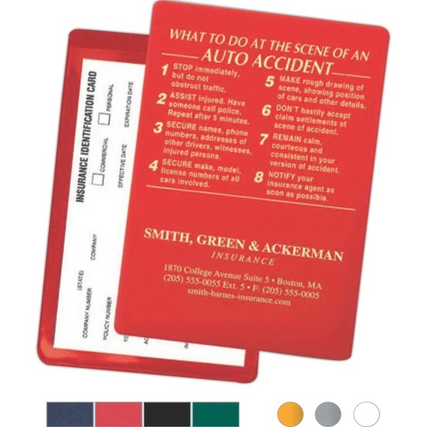 Red color option for Vinyl Insurance Card Holder  "Scene Of An Accident"