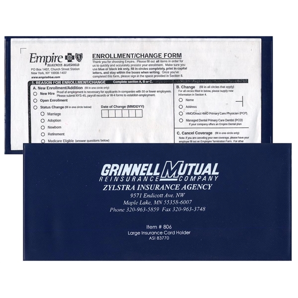 Royal Blue color option for Large Insurance Card Holder