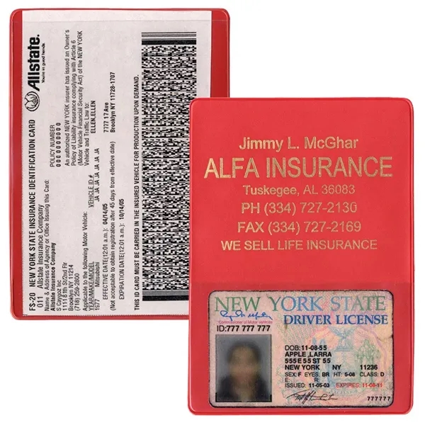 Red color option for Insurance Card Holder(with Extra Pocket)